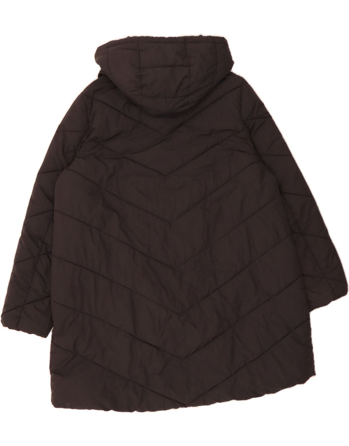 TRUSSARDI Womens Hooded Padded Coat IT 46 Large Black Polyester Vintage Trussardi and Second-Hand Trussardi from Messina Hembry 