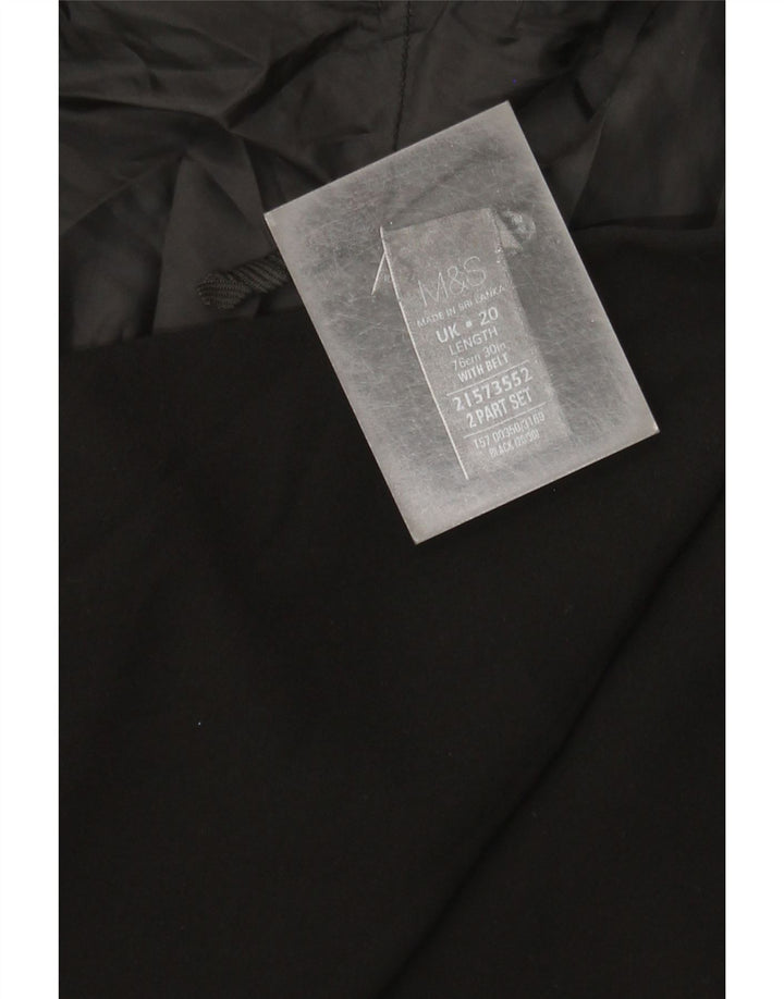 Marks & Spencer Γυναικεία φούστα A-Line UK 20 2XL W40 Μαύρο Πολυεστέρας