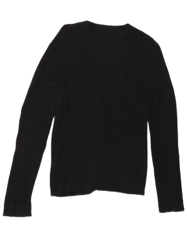 Chaps Γυναικείο πουλόβερ Petite Cardigan UK 14 Μεσαίο μαύρο βαμβακερό