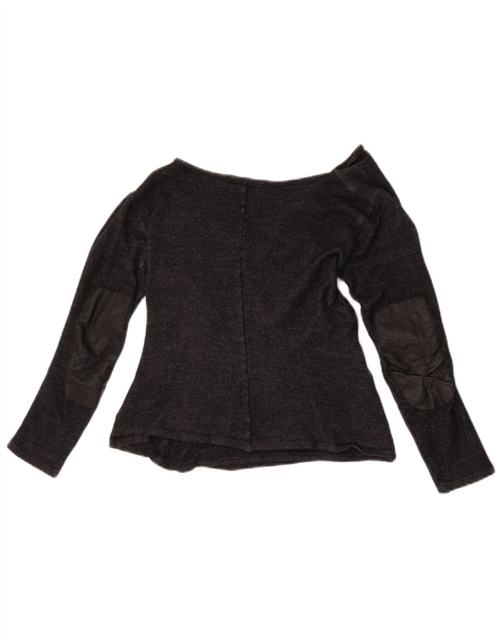 Max Mara Γυναικεία μακρυμάνικη μπλούζα τοπ UK 10 Small Grey Wool