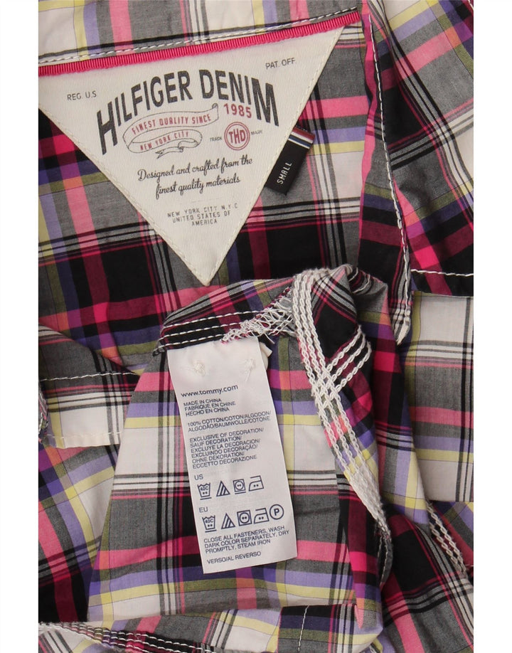 TOMMY HILFIGER Womens Shirt UK 10 Small Multicoloured Check Cotton Vintage Tommy Hilfiger and Second-Hand Tommy Hilfiger from Messina Hembry 