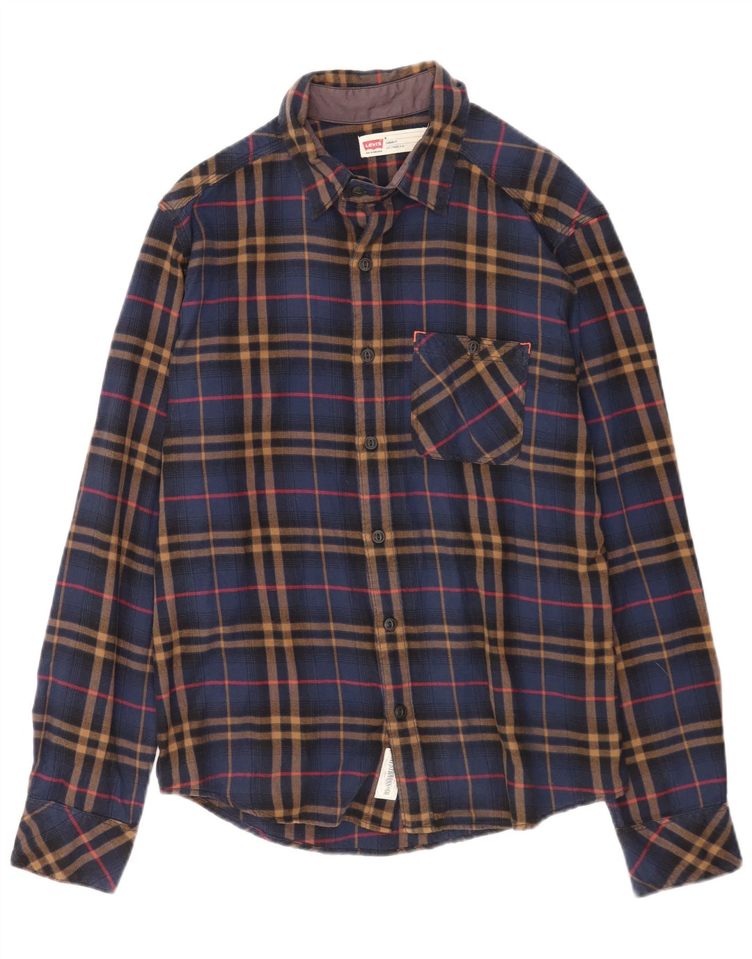 Ανδρικό φανελένιο πουκάμισο Levi's Standard Fit Βαμβακερό μεσαίο μπλε ναυτικό