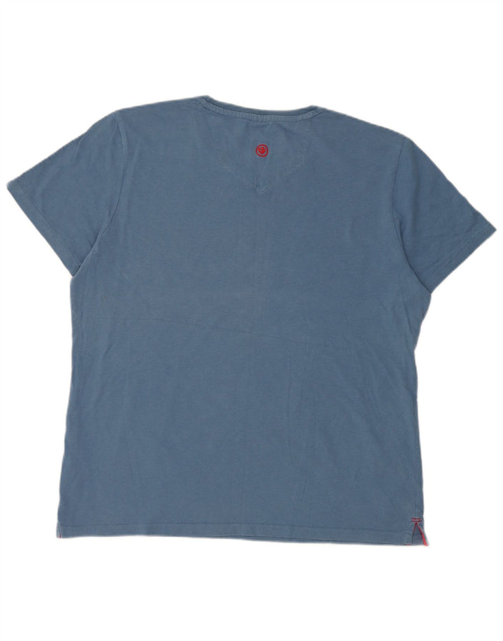 Ανδρικό γραφικό T-Shirt Fat Face Top μεγάλο μπλε βαμβακερό