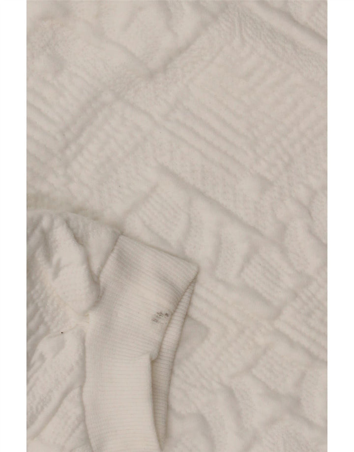 Zara Γυναικεία φούτερ Crop Oversized Jumper UK 10 Small White Geometric