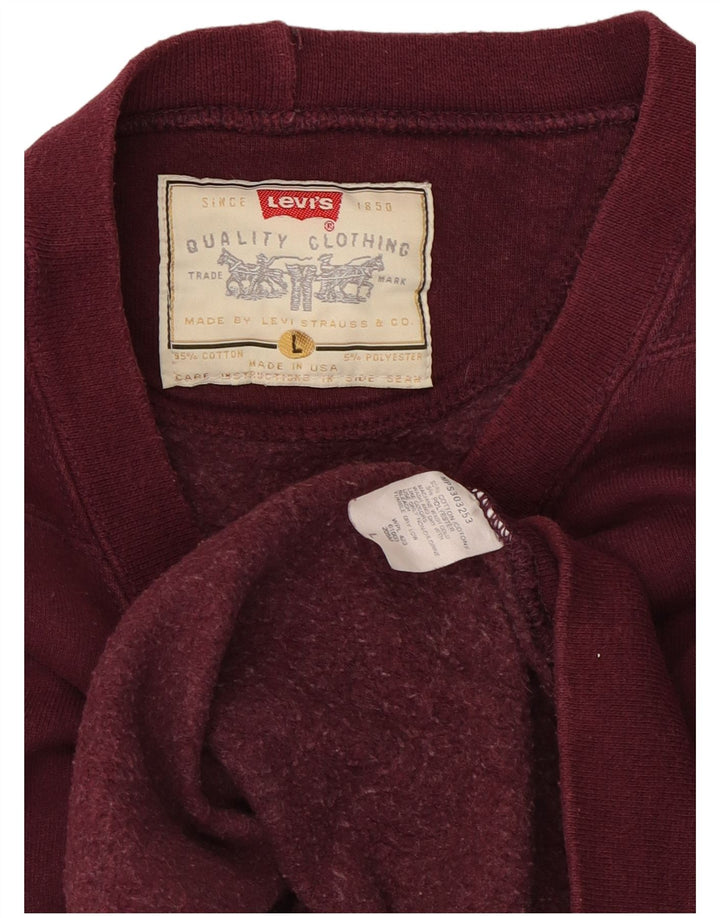 Ανδρικό φούτερ LEVI'S Jumper Large Maroon Βαμβακερό