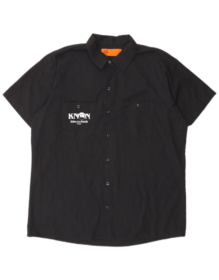 Ανδρικό γραφικό κοντομάνικο πουκάμισο Dickies μαύρο πολυεστέρα