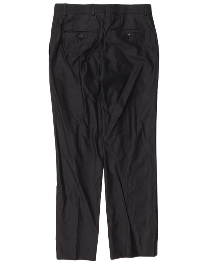 Zara Ανδρικό ίσιο παντελόνι EU 38 Small W30 L30 Μαύρο πολυεστέρα