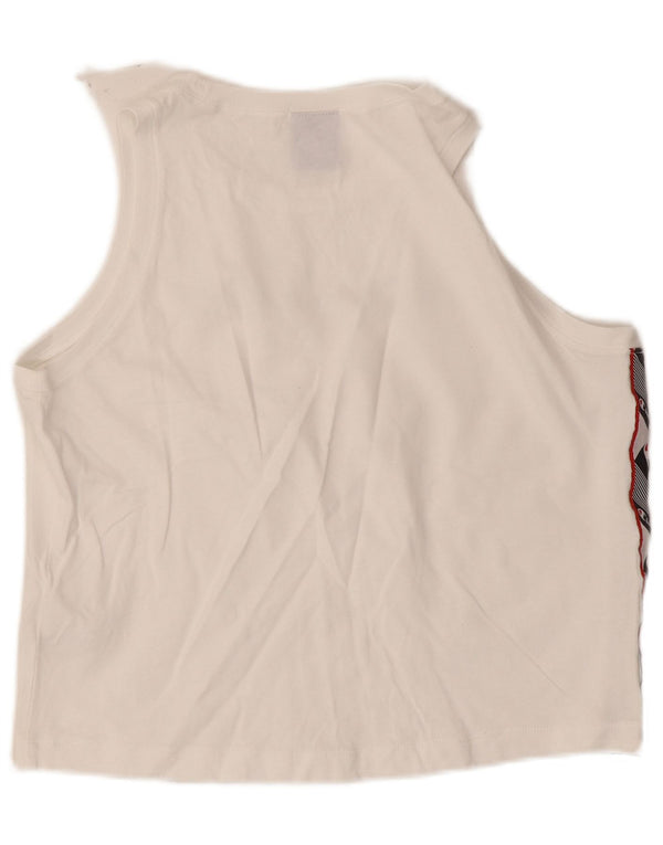 Champion Womens Crop Graphic Vest Top UK 14 Large White Cotton