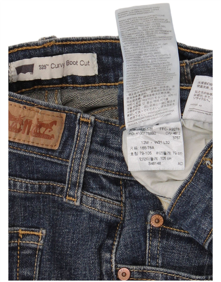 LEVI'S Γυναικείο 529 τζιν μποτάκι με καμπύλες US 12 Μεγάλο W31 L29 Μπλε βαμβακερό