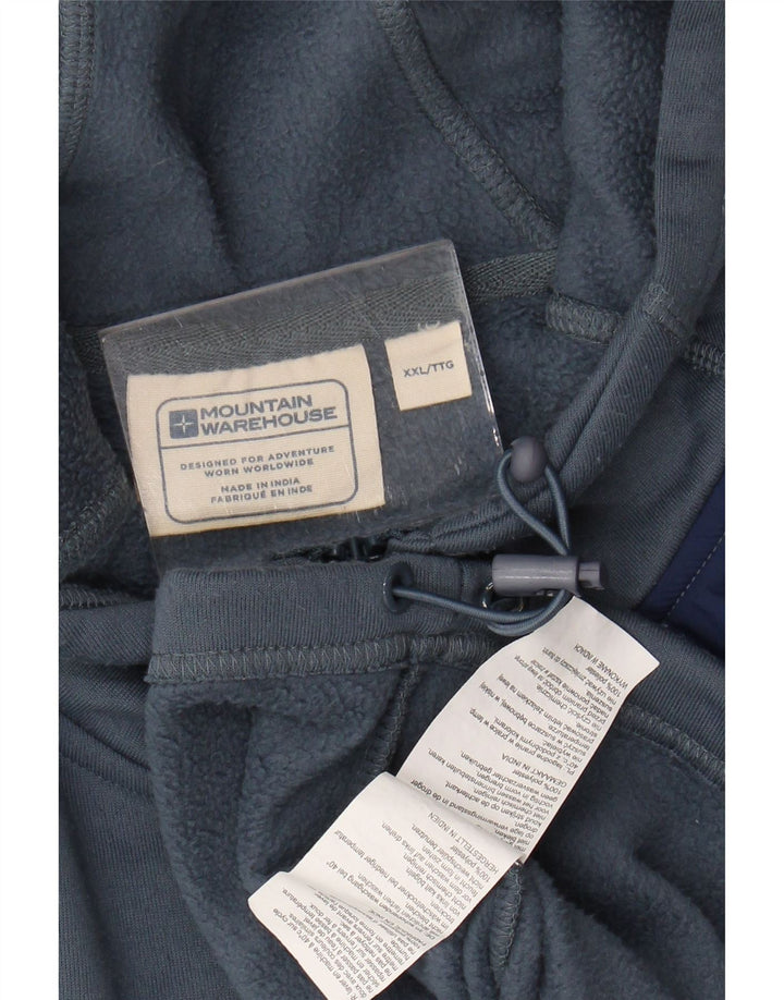 MOUNTAIN WAREHOUSE Ανδρικό πουλόβερ με κουκούλα με φερμουάρ 2XL μπλε πολυεστέρα