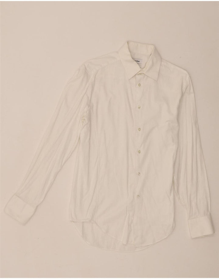 Ανδρικό πουκάμισο Calvin Klein Slim Fit Μέγεθος 15 Μεσαίο λευκό βαμβακερό