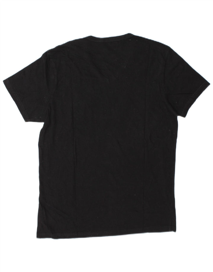 Ανδρικό γραφικό μπλουζάκι Guess Top Μεσαίο μαύρο βαμβακερό