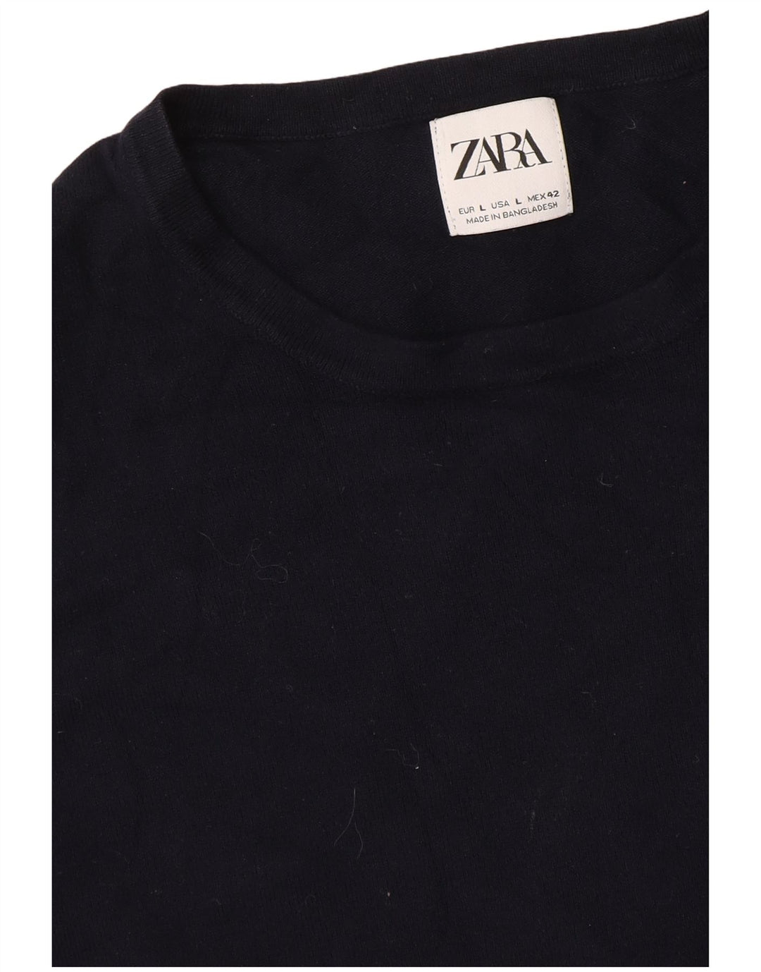 Ανδρικό πουλόβερ Zara Crew Neck Jumper Μεγάλο Navy Blue