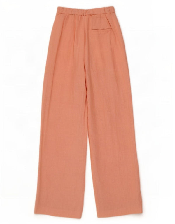 Zara Γυναικείο παντελόνι Chino με καρφίτσες Μικρό W26 L30 Ροζ Λινό