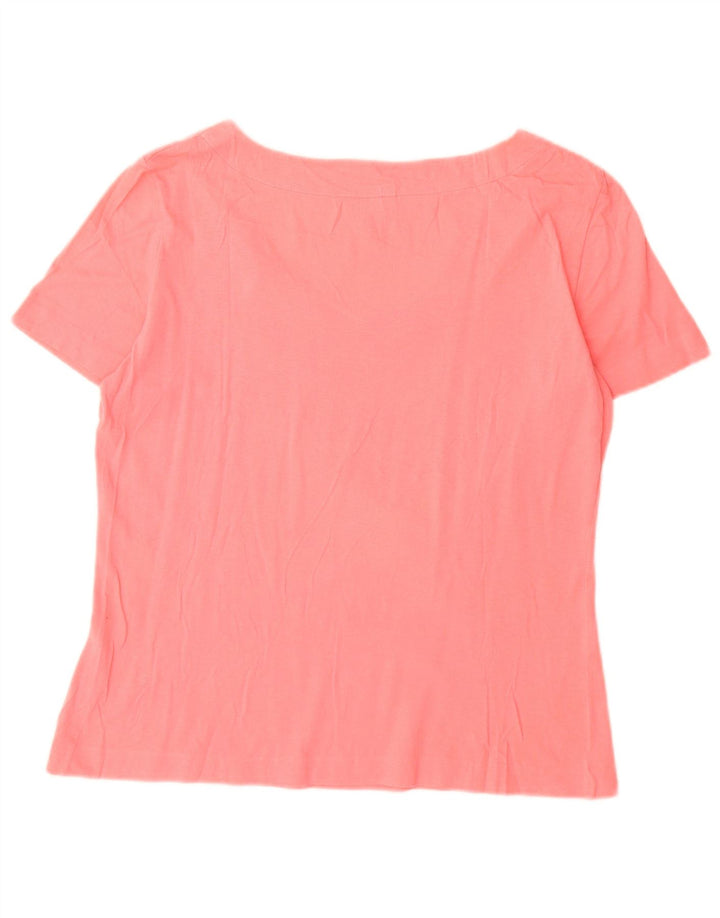 Benetton Γυναικείο T-Shirt Top UK 14 Medium Pink Cotton