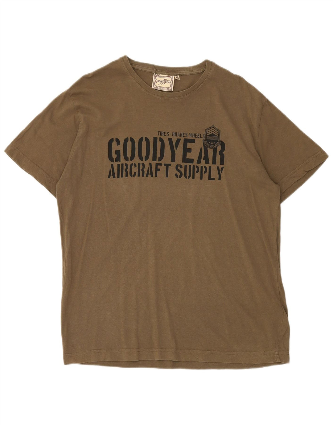 GOOD YEAR Ανδρικό γραφικό T-Shirt Top Medium Khaki Cotton