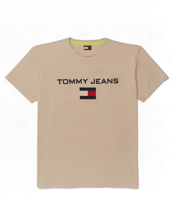 Ανδρικό γραφικό T-Shirt Tommy Hilfiger Τοπ μεσαίο μπεζ βαμβακερό