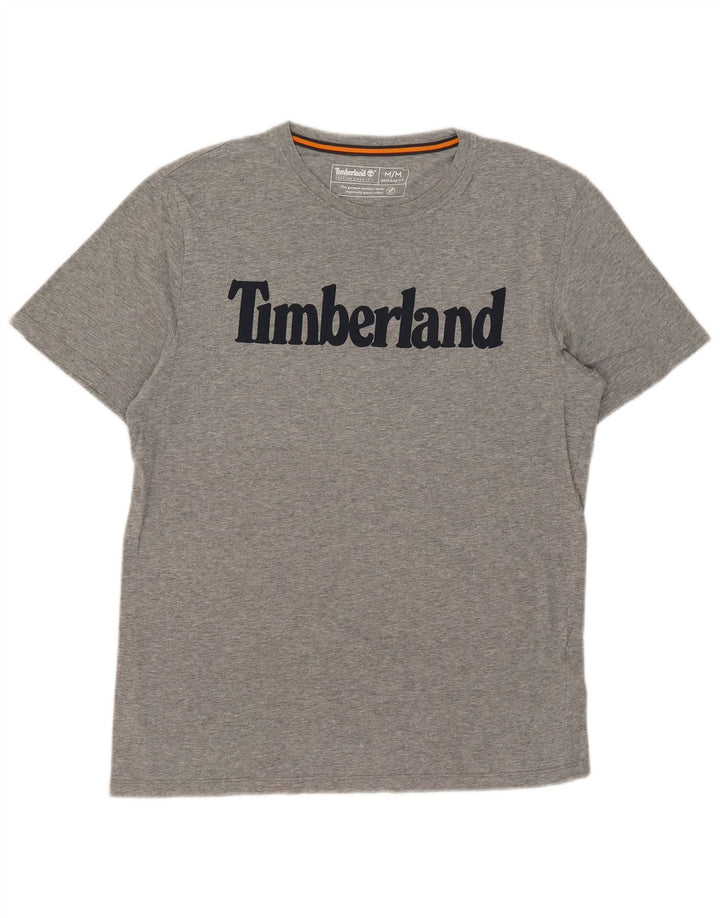 Ανδρικό γραφικό μπλουζάκι Timberland, κανονική εφαρμογή, μεσαίο βαμβακερό γκρι