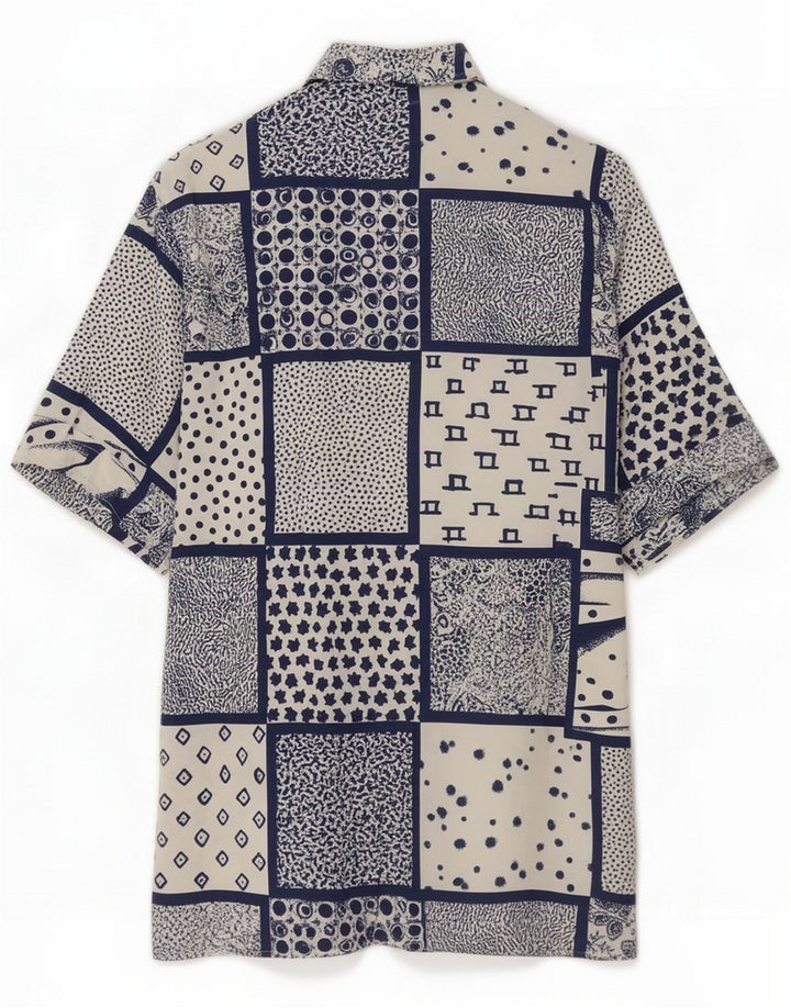 Ανδρικό κοντομάνικο πουκάμισο Vintage Medium Blue Patchwork