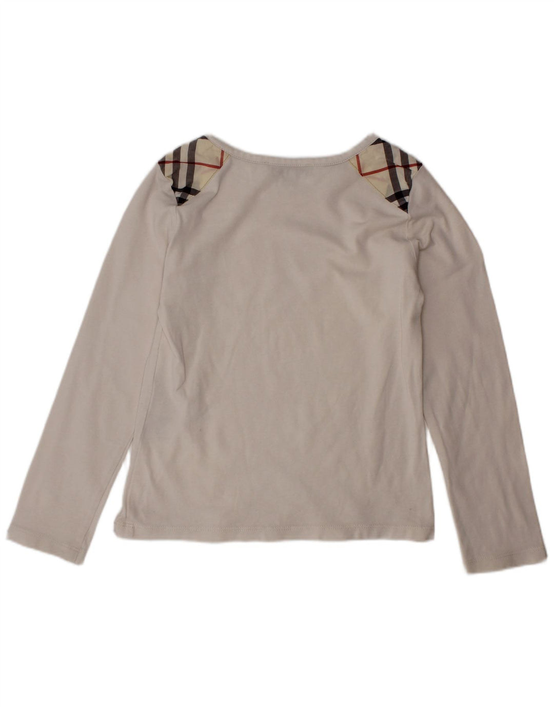 BURBERRY Girls Top Μακρυμάνικο 5-6 ετών Λευκό Check