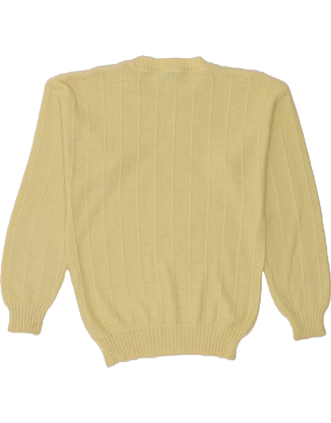 VINTAGE Mens Crew Neck Jumper Sweater IT 50 Medium Yellow Cotton Vintage Vintage and Second-Hand Vintage from Messina Hembry 