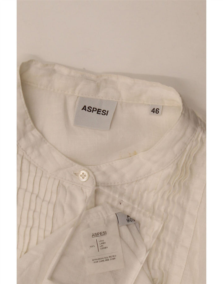 Aspesi Γυναικείο Σμόκιν Πουκάμισο IT 46 Μεγάλο Λευκό Λινό