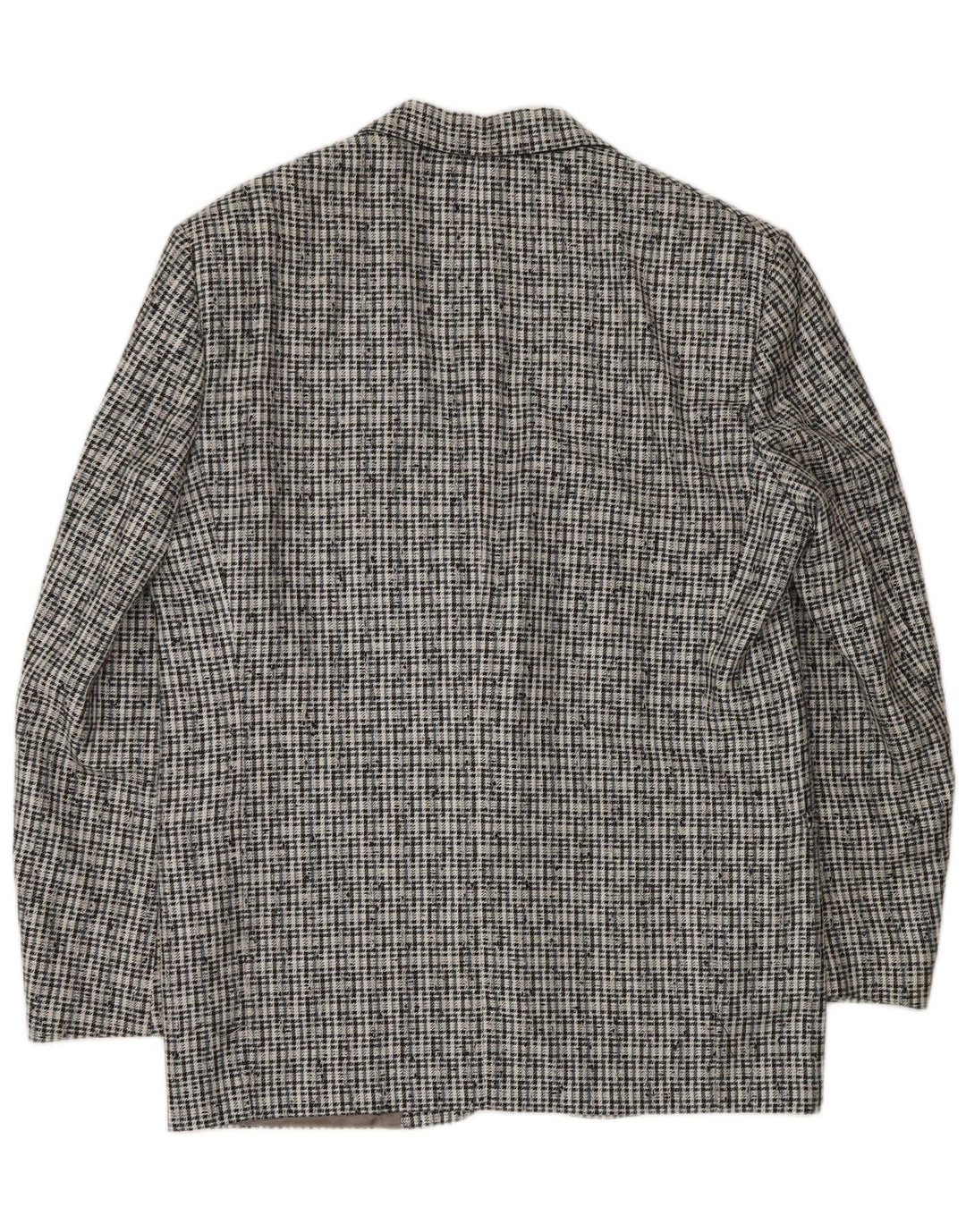 VINTAGE Ανδρικό μπλέιζερ 2 κουμπιών μπουφάν IT 50 Large Grey Check Polyester