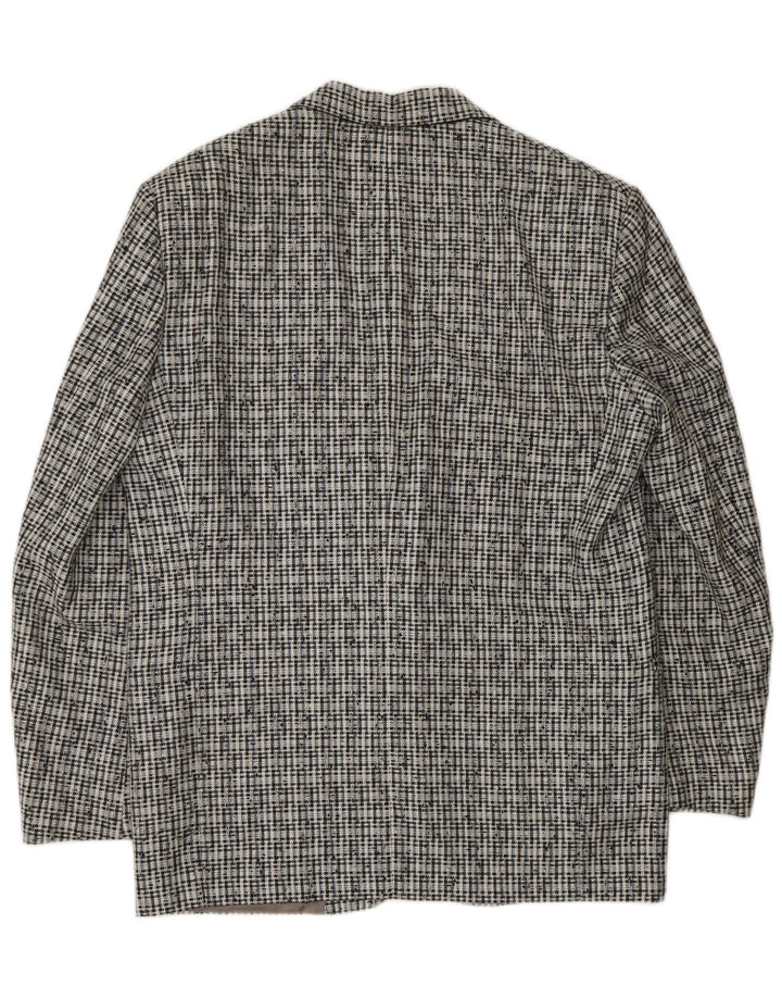 VINTAGE Ανδρικό μπλέιζερ 2 κουμπιών μπουφάν IT 50 Large Grey Check Polyester