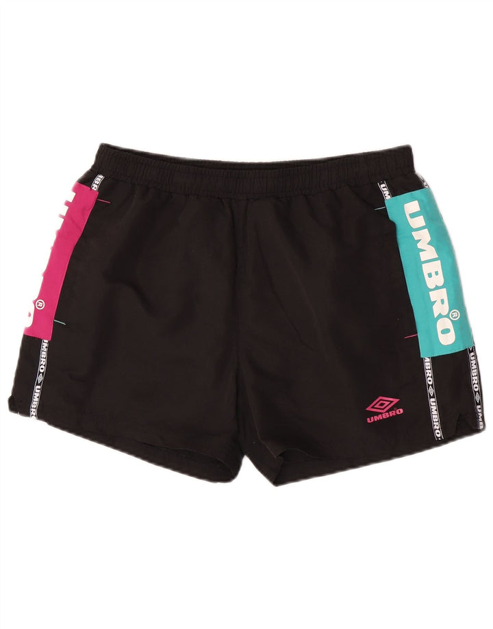 Ανδρικά γραφικά αθλητικά σορτς Umbro, μεσαίου μαύρου χρώματος, πολυεστέρας