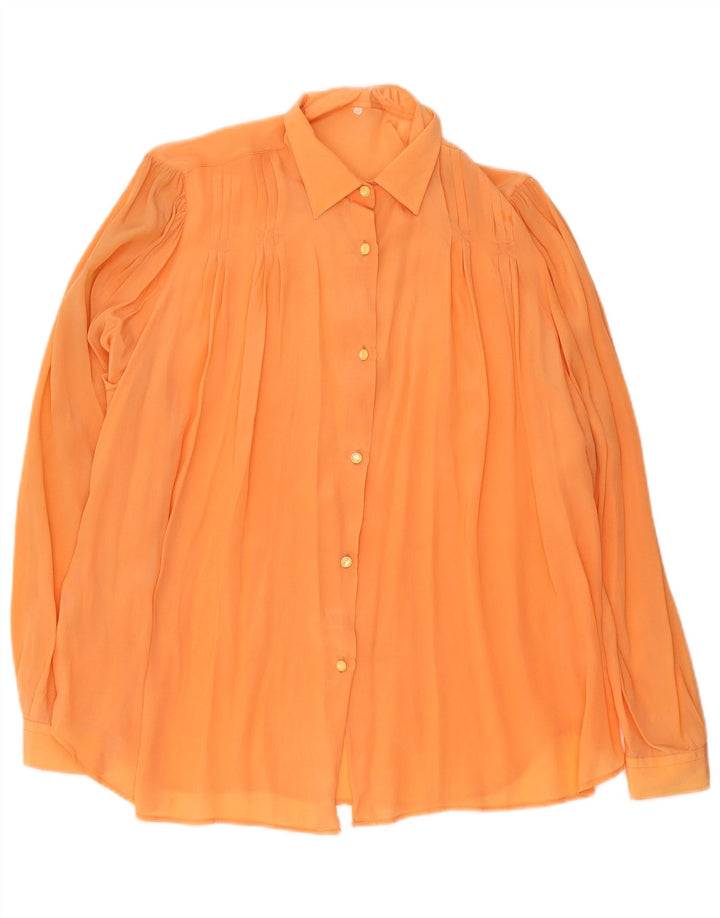 Vintage Γυναικεία Relaxed Fit See Through Μπλούζα EU 40 Medium Orange