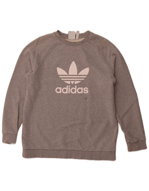 Ανδρικό γραφικό φούτερ ADIDAS Jumper μεγάλο γκρι βαμβακερό