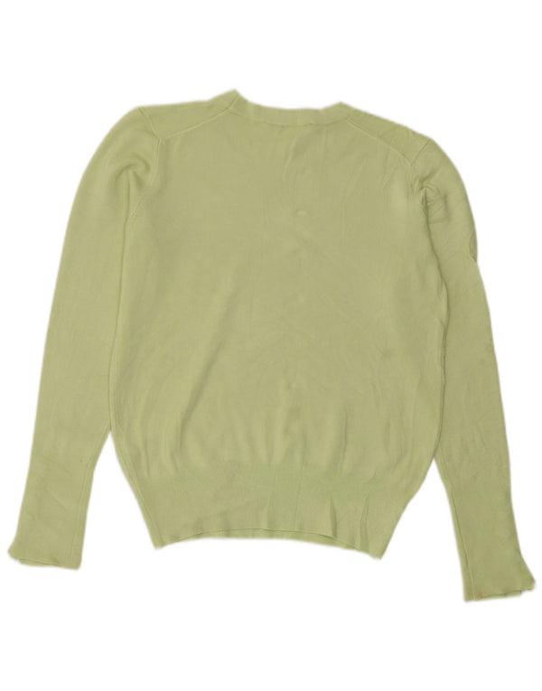 Zara Γυναικείο πουλόβερ με λαιμόκοψη Crop Crop UK 12 μεσαία πράσινη βισκόζη