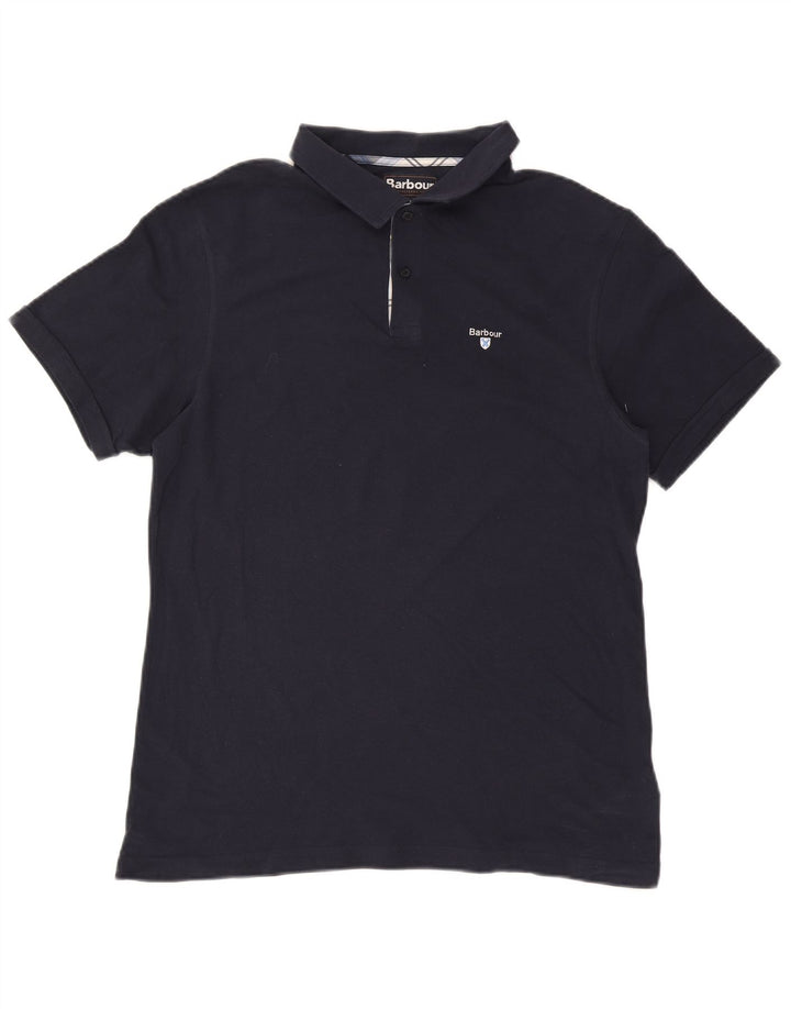 Ανδρικό μπλουζάκι πόλο Barbour XL Navy Blue Cotton