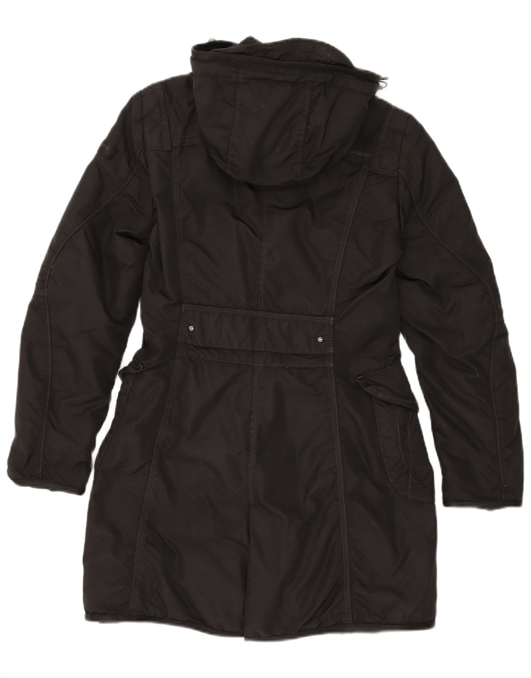 PEUTEREY Γυναικείο παλτό με κουκούλα IT 40 Small Black Polyamide