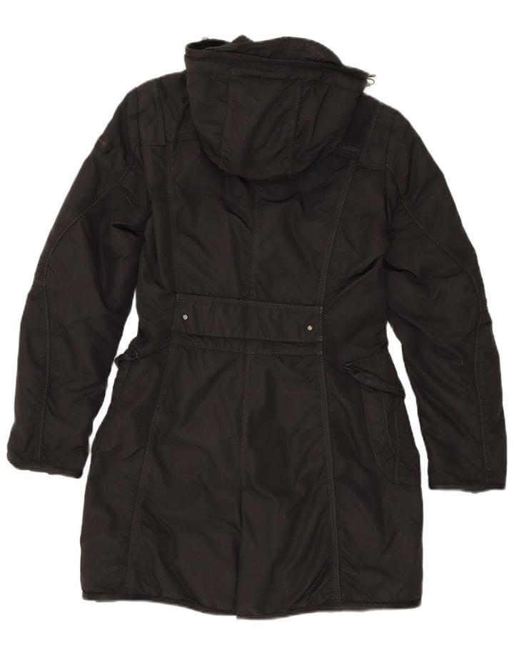 PEUTEREY Γυναικείο παλτό με κουκούλα IT 40 Small Black Polyamide