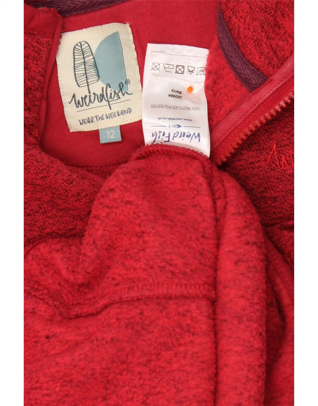 Weird Fish γυναικεία φούτερ με φερμουάρ Jumper UK 12 Medium Red Flecked