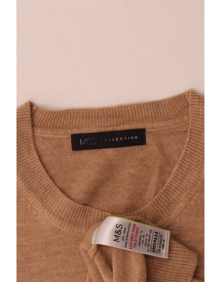 Marks & Spencer Γυναικείο πουλόβερ με λαιμόκοψη UK 14 Large Beige