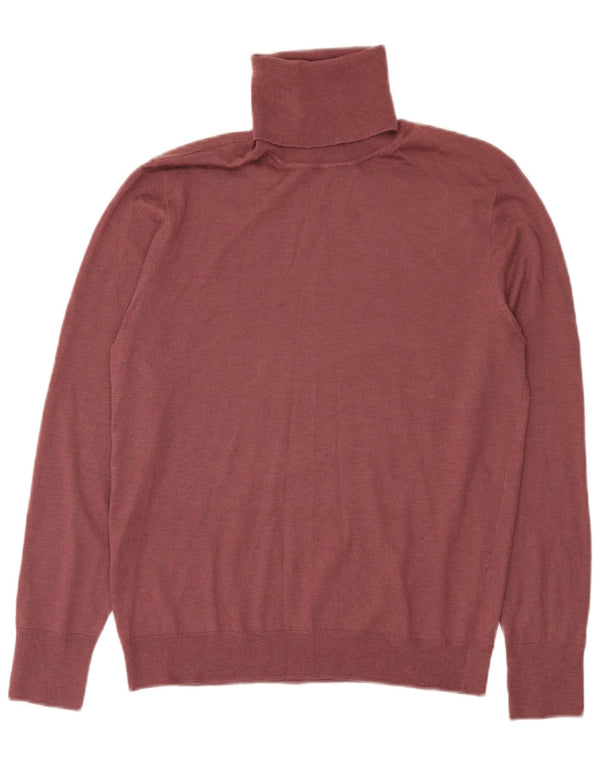 Zara Γυναικείο πουλόβερ με ρολό λαιμόκοψη UK 20 2XL Βουργουνδίας