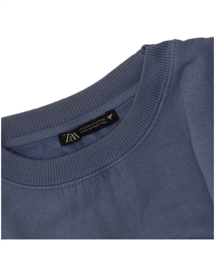 Γυναικεία φούτερ ZARA Oversized Crop Jumper UK 10 Small Blue