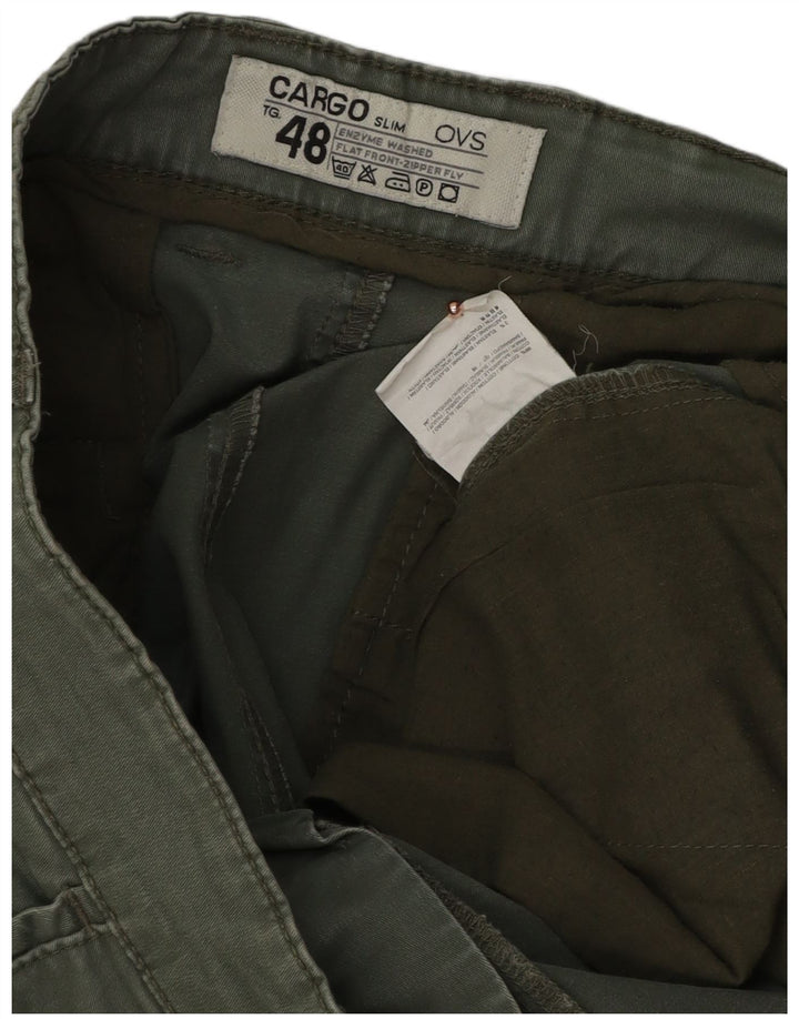 OVS Ανδρικό Slim Cargo Παντελόνι IT 48 Medium W34 L33 Πράσινο Βαμβακερό