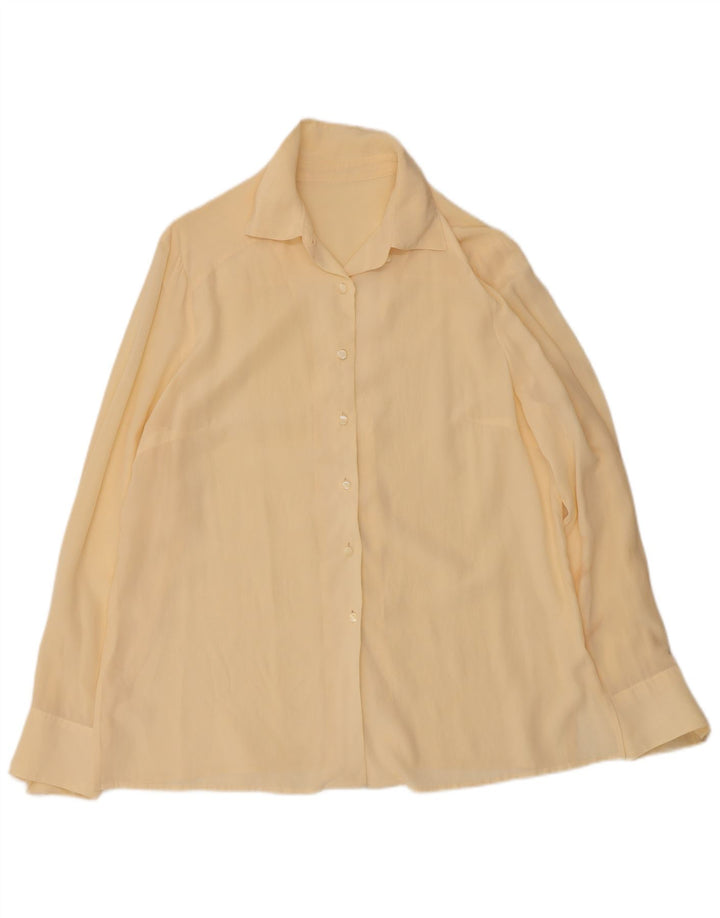 Vintage γυναικείο πουκάμισο μπλούζα UK 16 Large Off White