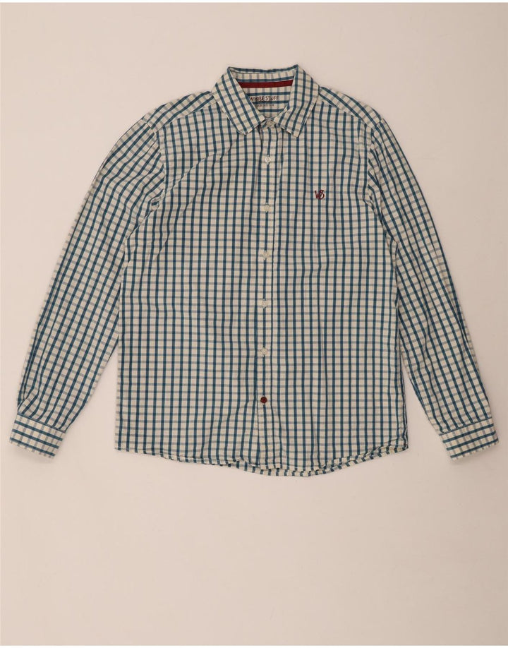 White Stuff Ανδρικό πουκάμισο Classic Fit, μεσαίο μπλε βαμβακερό