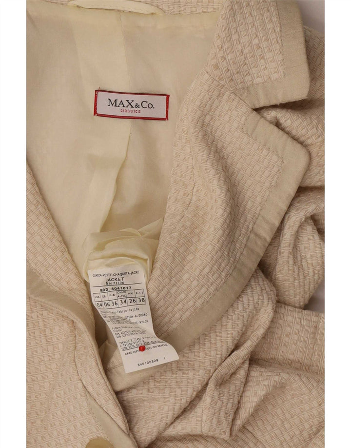 Max & Co. Γυναικείο σακάκι 3 κουμπιών UK 6 XS Μπεζ βαμβακερό