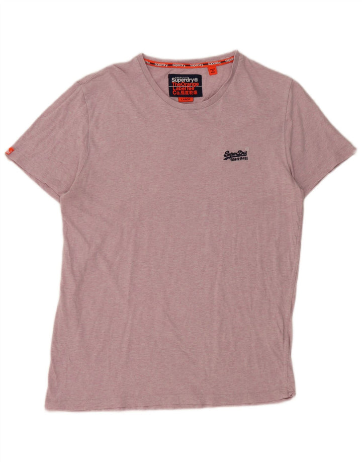 Superdry Γυναικείο T-Shirt Top UK 16 μεγάλο ροζ βαμβακερό
