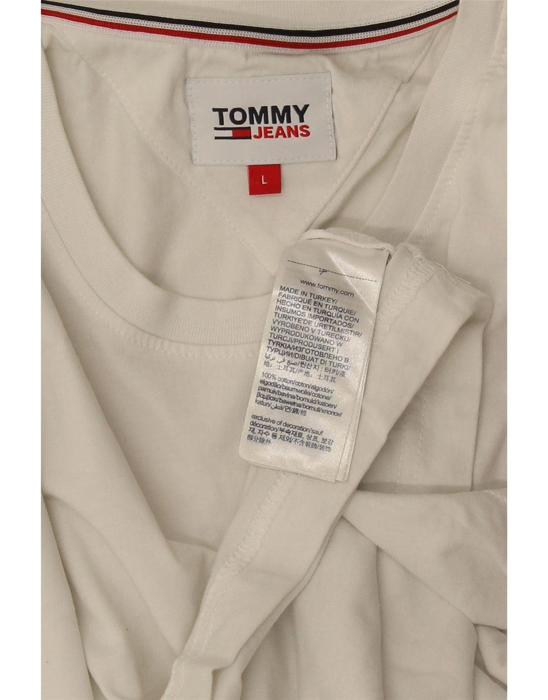 TOMMY HILFIGER Ανδρικό T-Shirt Top μεγάλο λευκό βαμβακερό