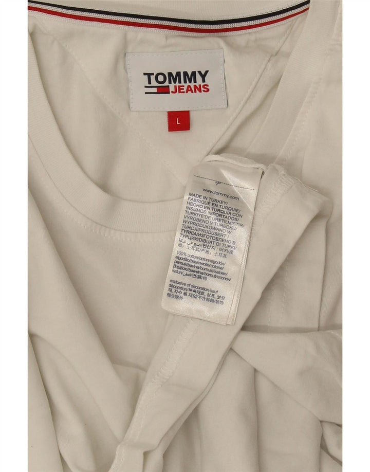 TOMMY HILFIGER Ανδρικό T-Shirt Top μεγάλο λευκό βαμβακερό