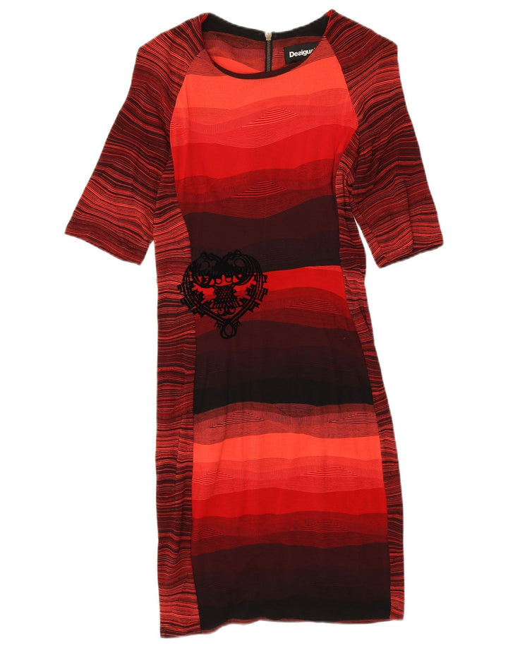 Desigual γυναικείο φόρεμα με θήκη UK 10 Small Red ριγέ