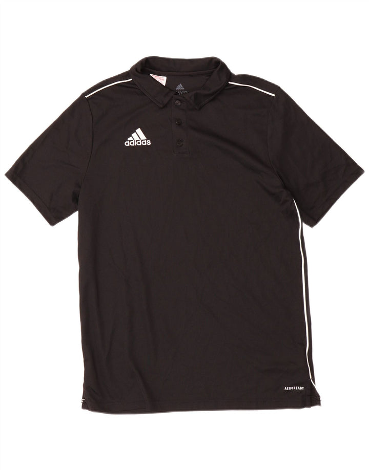 ADIDAS Boys Aeroready Polo πουκάμισο 15-16 ετών Μαύρο Πολυεστέρας