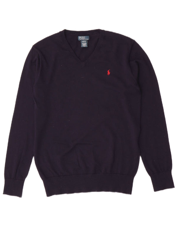 Polo Ralph Lauren Boys πουλόβερ με λαιμόκοψη 15-16 ετών XL Navy Blue Wool