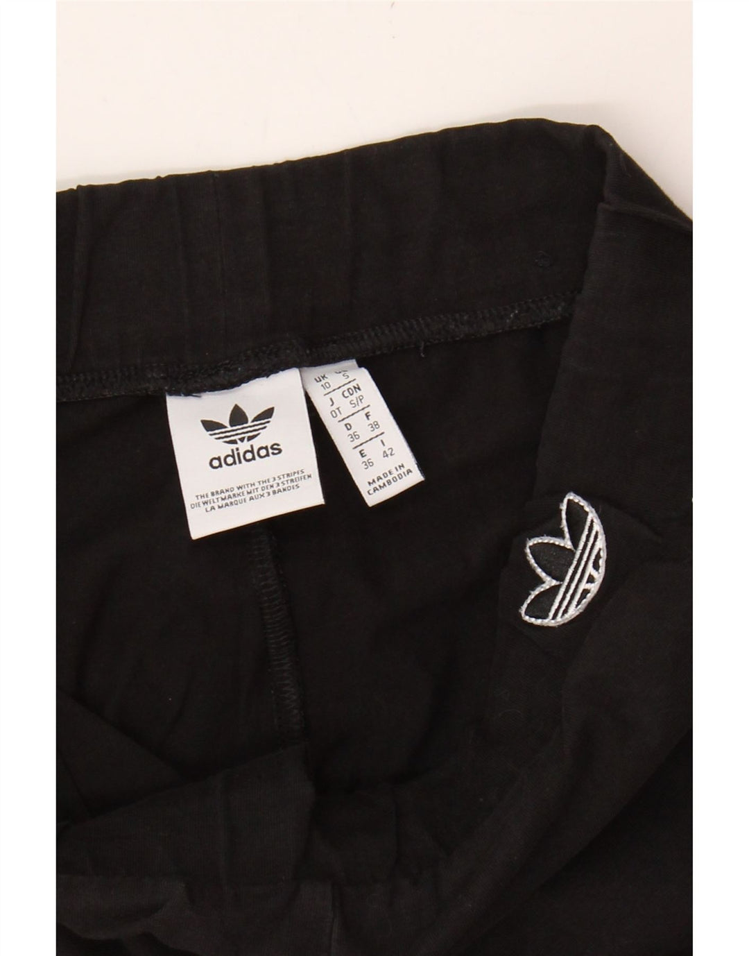 ADIDAS Womens Graphic Leggings UK 10 Small Black Vintage Adidas and Second-Hand Adidas from Messina Hembry 